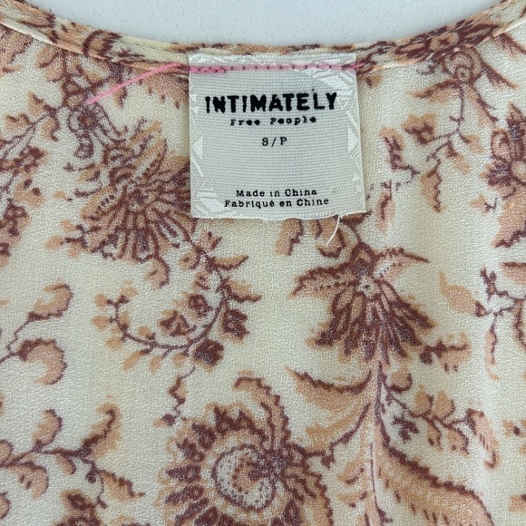 Free People Intimately Paisley Tunic Babydoll Mini Dress size small EUC - Picture 2 of 5